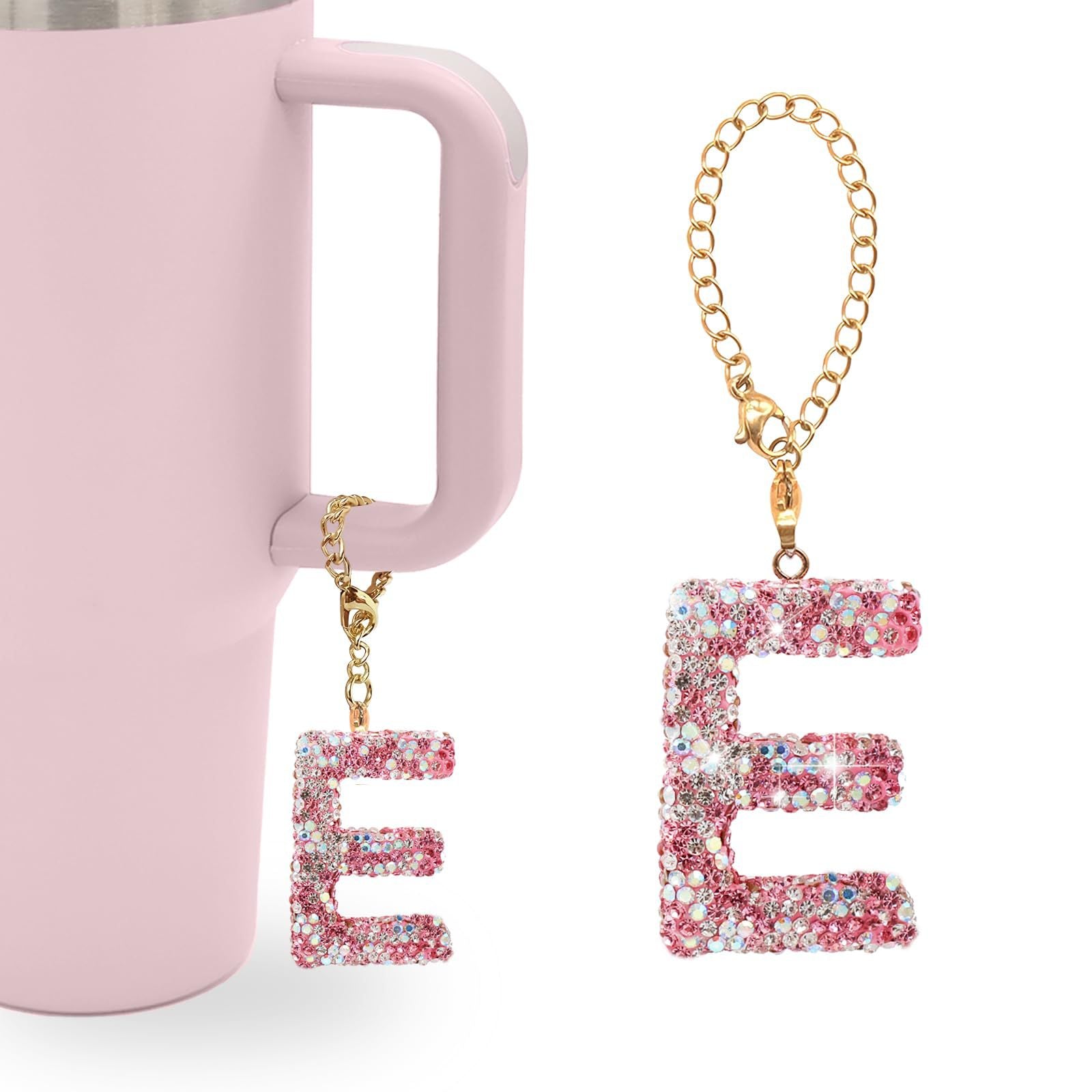 Wholesale Pink Diamond English Letter Water Cup Chain Pendant Cup Accessories
